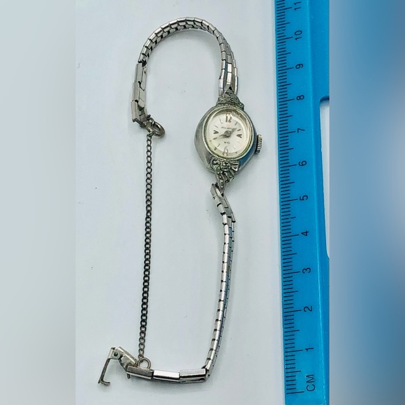 Vintage HELBROS 14K White Gold Women’s 21 Jewel Watch 10k Working - Picture 13 of 16